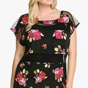 Torrid mesh/floral block top